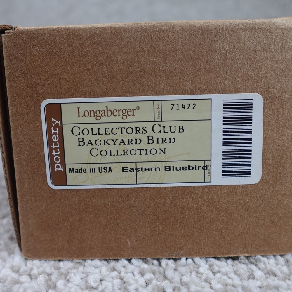 Longaberger 2009 Collectors Club Backyard Bird Eastern Bluebird Pottery Ornament - Picture 3 of 8